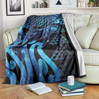 Humpback Whale Matariki New Zealand Blanket NZ Maori Paikea Poutama Luxury Blue