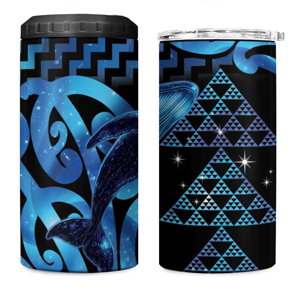 Humpback Whale Matariki New Zealand 4 in 1 Can Cooler Tumbler NZ Maori Paikea Poutama Luxury Blue LT14 One Size: 16 oz Blue - Polynesian Pride