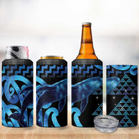 Humpback Whale Matariki New Zealand 4 in 1 Can Cooler Tumbler NZ Maori Paikea Poutama Luxury Blue LT14 - Polynesian Pride