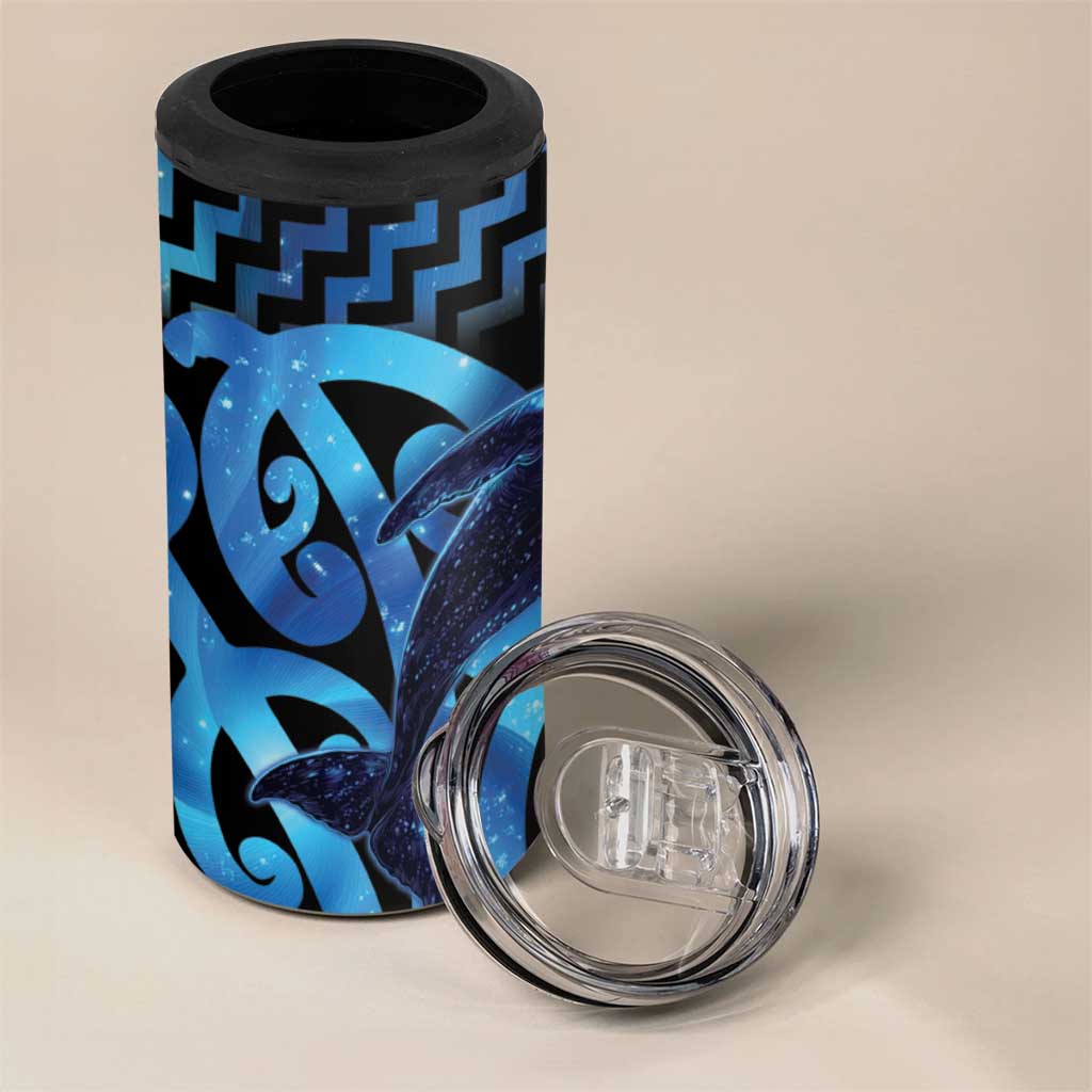 Humpback Whale Matariki New Zealand 4 in 1 Can Cooler Tumbler NZ Maori Paikea Poutama Luxury Blue LT14 - Polynesian Pride