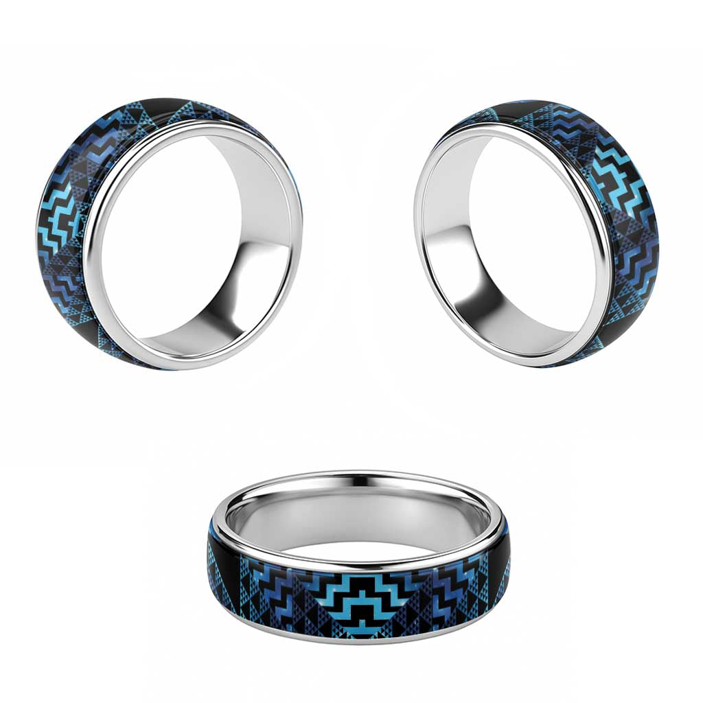 Humpback Whale Matariki New Zealand Classic Ring NZ Maori Paikea Poutama Luxury Blue