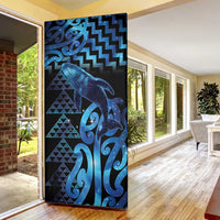 Humpback Whale Matariki New Zealand Door Cover NZ Maori Paikea Poutama Luxury Blue