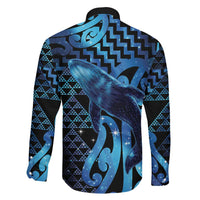 Humpback Whale Matariki New Zealand Family Matching Off Shoulder Maxi Dress and Hawaiian Shirt NZ Maori Paikea Poutama Luxury Blue LT14 - Polynesian Pride