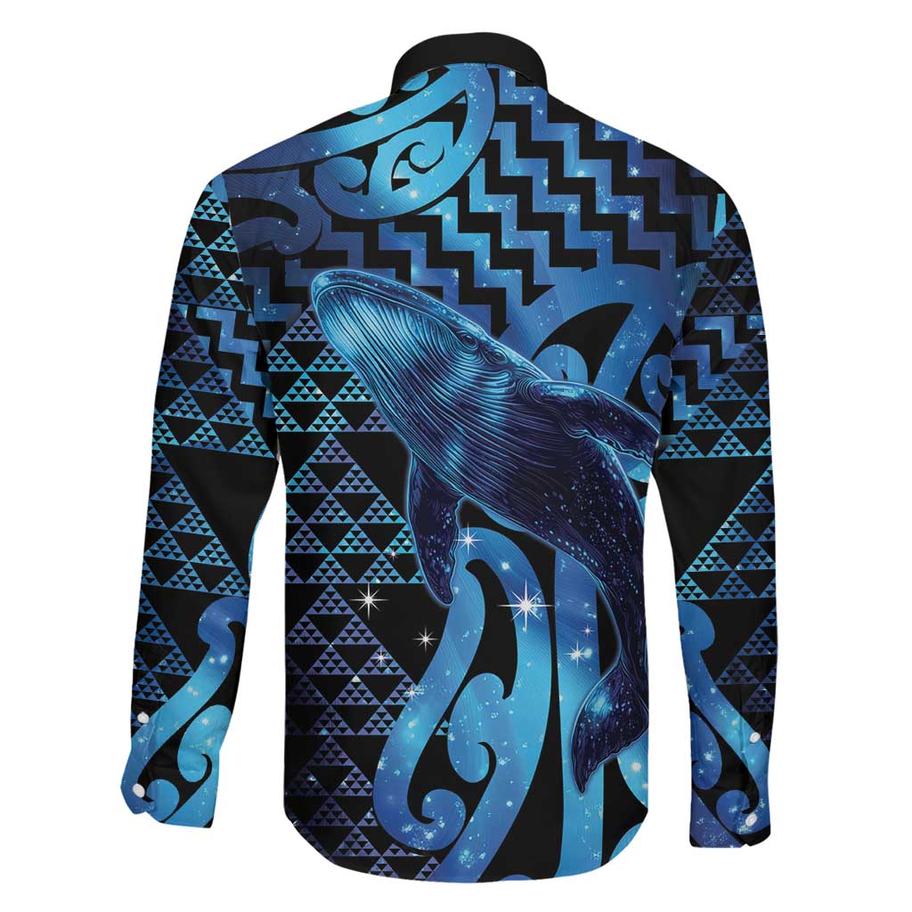 Humpback Whale Matariki New Zealand Family Matching Short Sleeve Bodycon Dress and Hawaiian Shirt NZ Maori Paikea Poutama Luxury Blue LT14 - Polynesian Pride