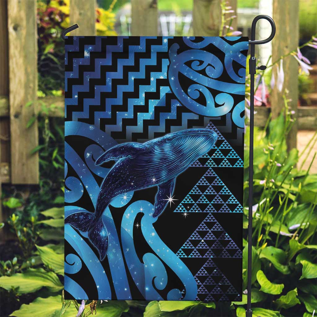 Humpback Whale Matariki New Zealand Garden Flag NZ Maori Paikea Poutama Luxury Blue