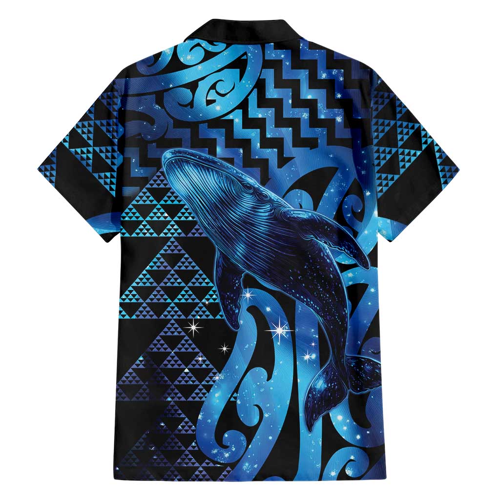 Humpback Whale Matariki New Zealand Hawaiian Shirt NZ Maori Paikea Poutama Luxury Blue