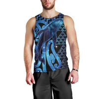 Humpback Whale Matariki New Zealand Men Tank Top NZ Maori Paikea Poutama Luxury Blue