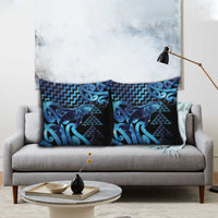 Humpback Whale Matariki New Zealand Pillow Cover NZ Maori Paikea Poutama Luxury Blue