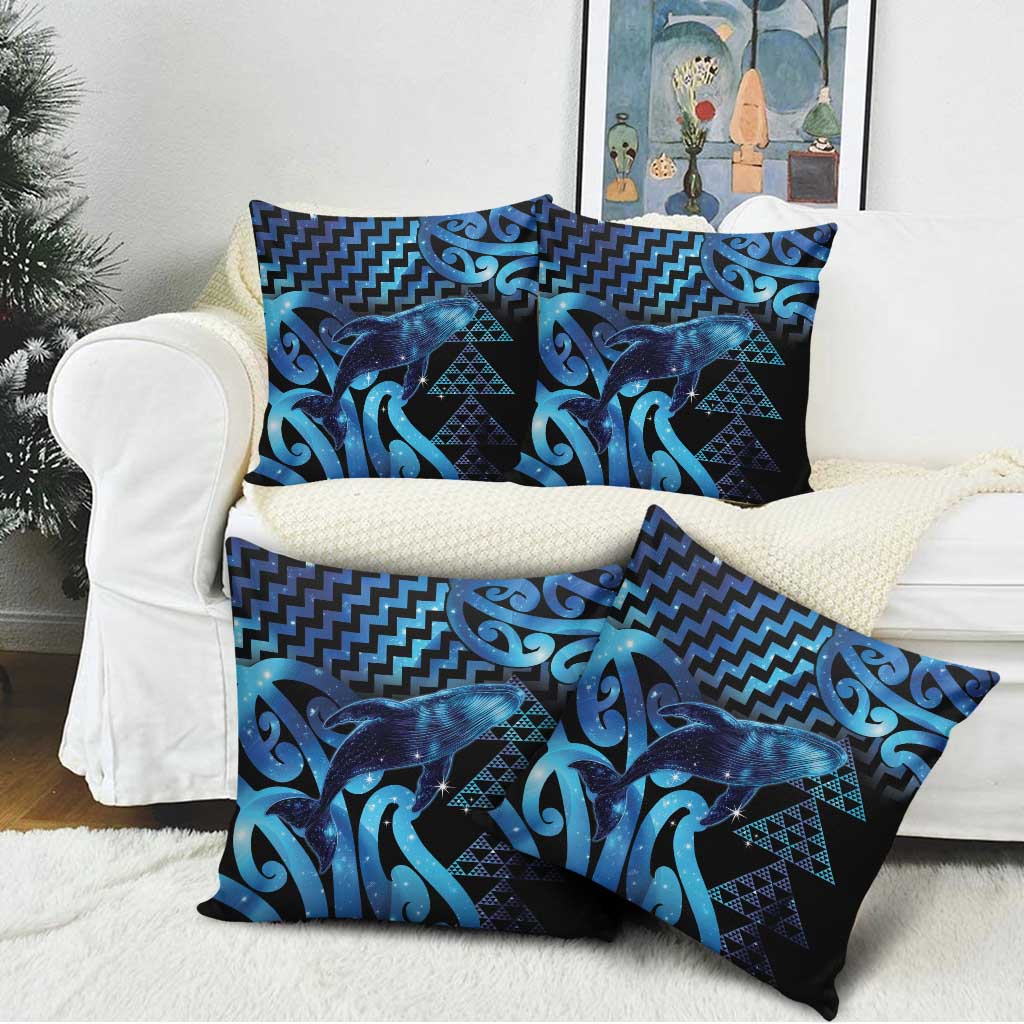 Humpback Whale Matariki New Zealand Pillow Cover NZ Maori Paikea Poutama Luxury Blue
