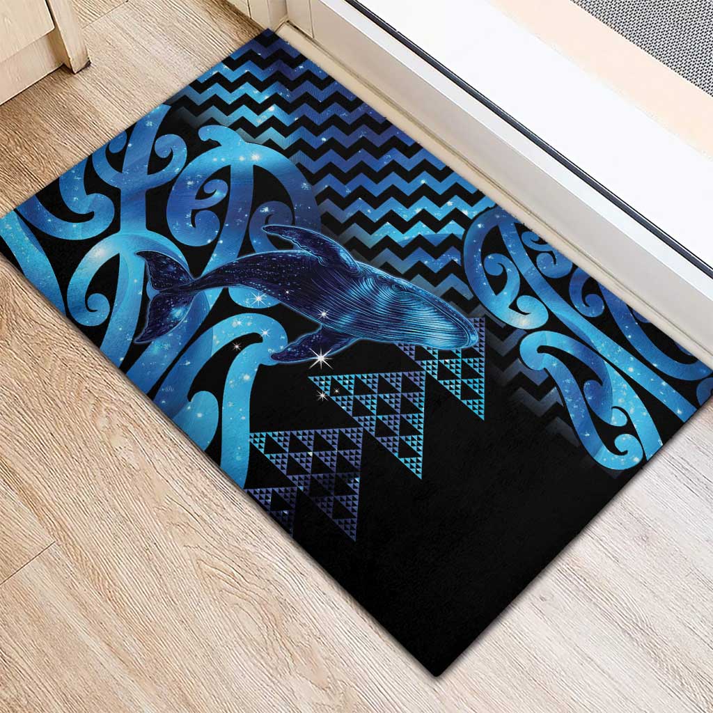 Humpback Whale Matariki New Zealand Rubber Doormat NZ Maori Paikea Poutama Luxury Blue