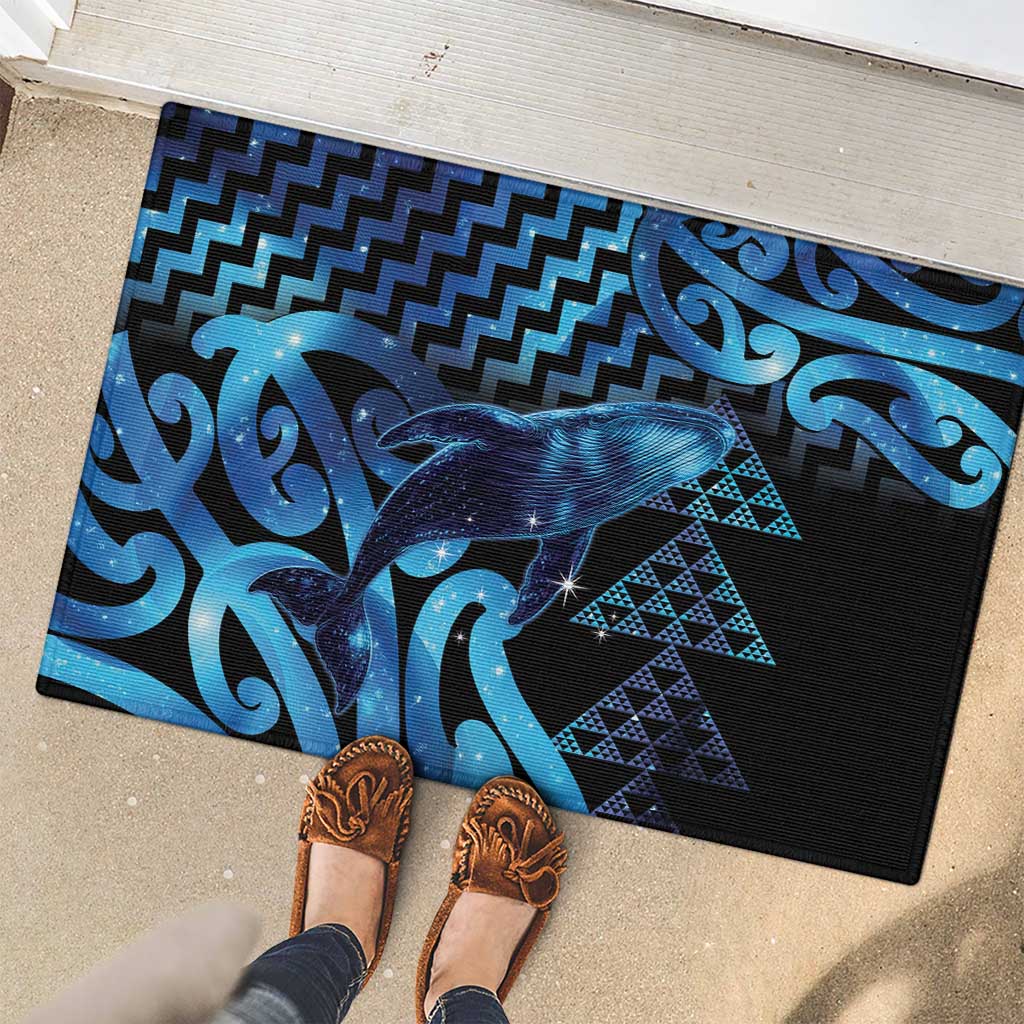 Humpback Whale Matariki New Zealand Rubber Doormat NZ Maori Paikea Poutama Luxury Blue