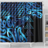 Humpback Whale Matariki New Zealand Shower Curtain NZ Maori Paikea Poutama Luxury Blue