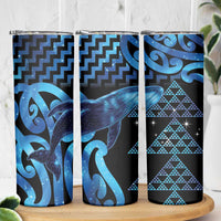 Humpback Whale Matariki New Zealand Skinny Tumbler NZ Maori Paikea Poutama Luxury Blue LT14 - Polynesian Pride