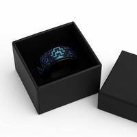 Humpback Whale Matariki New Zealand Spinner Ring NZ Maori Paikea Poutama Luxury Blue