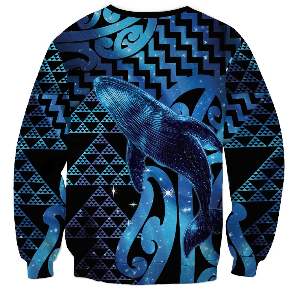 Humpback Whale Matariki New Zealand Sweatshirt NZ Maori Paikea Poutama Luxury Blue