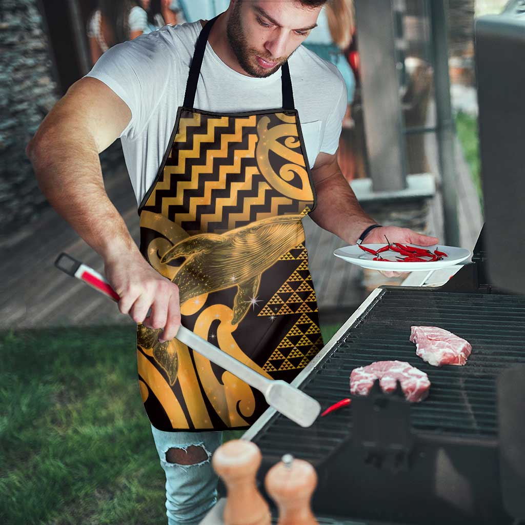 Humpback Whale Matariki New Zealand Apron NZ Maori Paikea Poutama Luxury Gold