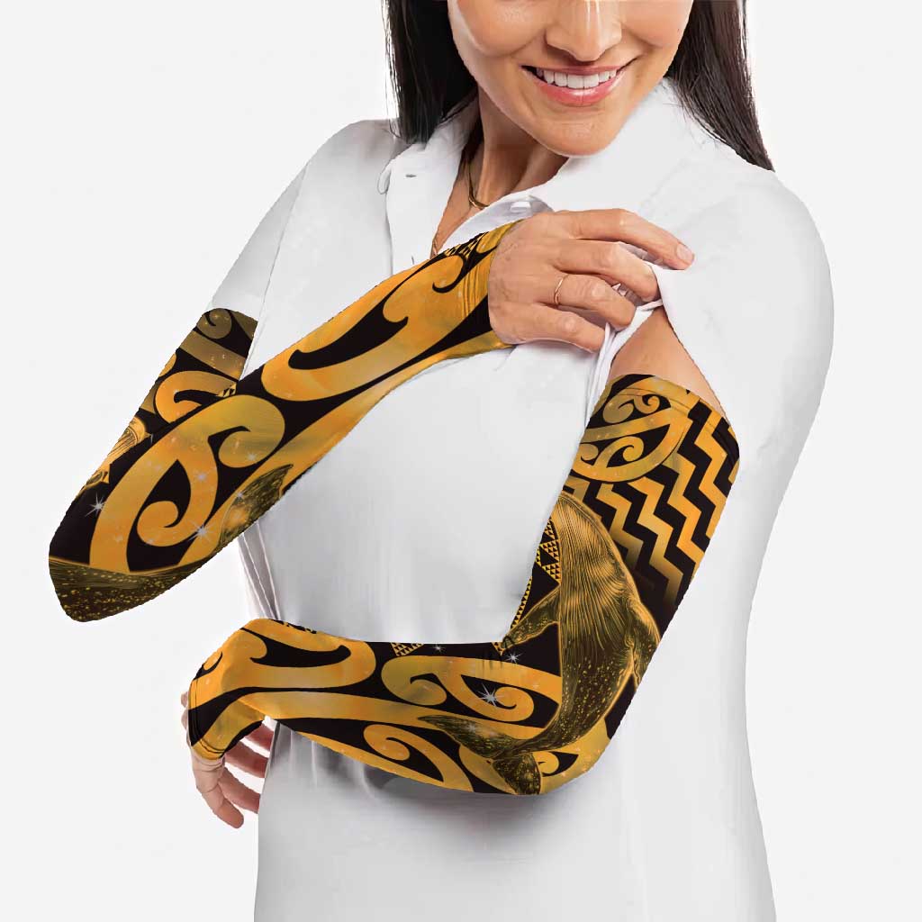 Humpback Whale Matariki New Zealand Arm Sleeves NZ Maori Paikea Poutama Luxury Gold