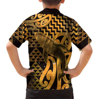 Humpback Whale Matariki New Zealand Hawaiian Shirt NZ Maori Paikea Poutama Luxury Gold