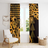 Humpback Whale Matariki New Zealand Window Curtain NZ Maori Paikea Poutama Luxury Gold