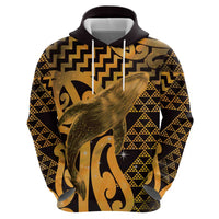 Humpback Whale Matariki New Zealand Zip Hoodie NZ Maori Paikea Poutama Luxury Gold