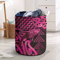 Humpback Whale Matariki New Zealand Laundry Basket NZ Maori Paikea Poutama Luxury Pink