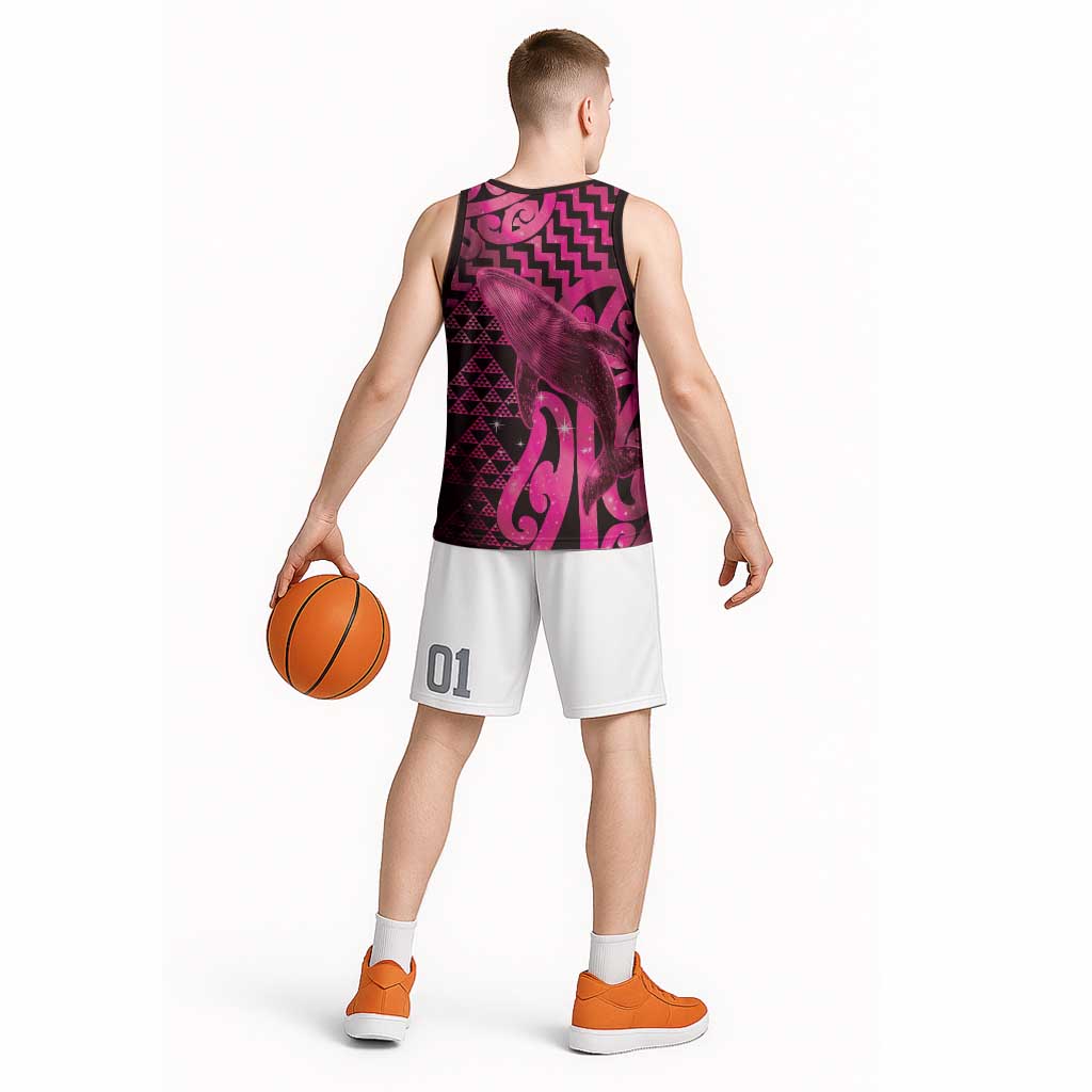 Humpback Whale Matariki New Zealand Basketball Jersey NZ Maori Paikea Poutama Luxury Pink