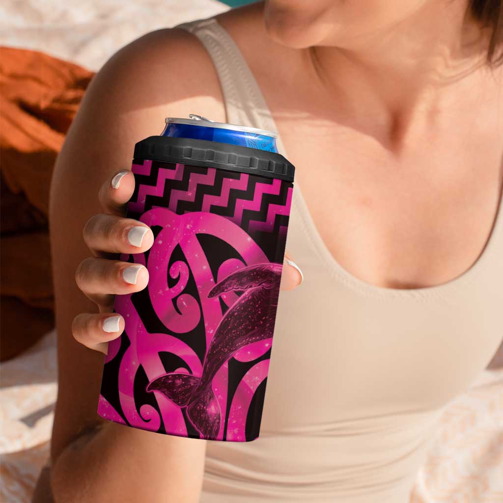 Humpback Whale Matariki New Zealand 4 in 1 Can Cooler Tumbler NZ Maori Paikea Poutama Luxury Pink LT14 - Polynesian Pride