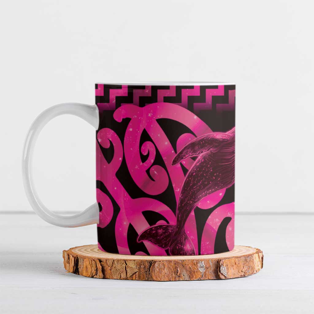 Humpback Whale Matariki New Zealand Ceramic Mug NZ Maori Paikea Poutama Luxury Pink
