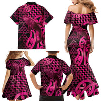 Humpback Whale Matariki New Zealand Family Matching Mermaid Dress and Hawaiian Shirt NZ Maori Paikea Poutama Luxury Pink LT14 - Polynesian Pride