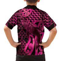 Humpback Whale Matariki New Zealand Family Matching Puletasi and Hawaiian Shirt NZ Maori Paikea Poutama Luxury Pink LT14 - Polynesian Pride