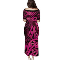 Humpback Whale Matariki New Zealand Family Matching Puletasi and Hawaiian Shirt NZ Maori Paikea Poutama Luxury Pink LT14 - Polynesian Pride