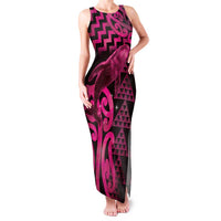 Humpback Whale Matariki New Zealand Family Matching Tank Maxi Dress and Hawaiian Shirt NZ Maori Paikea Poutama Luxury Pink LT14 Mom's Dress Pink - Polynesian Pride