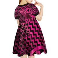 Humpback Whale Matariki New Zealand Kid Short Sleeve Dress NZ Maori Paikea Poutama Luxury Pink LT14 - Polynesian Pride