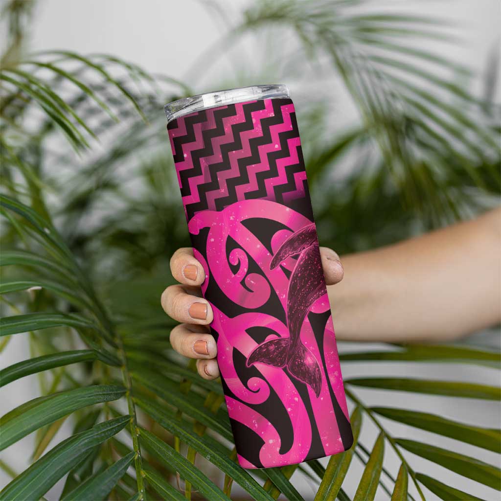 Humpback Whale Matariki New Zealand Skinny Tumbler NZ Maori Paikea Poutama Luxury Pink LT14 - Polynesian Pride