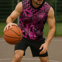 Humpback Whale Matariki New Zealand Sleeveless Hoodie NZ Maori Paikea Poutama Luxury Pink LT14 - Polynesian Pride