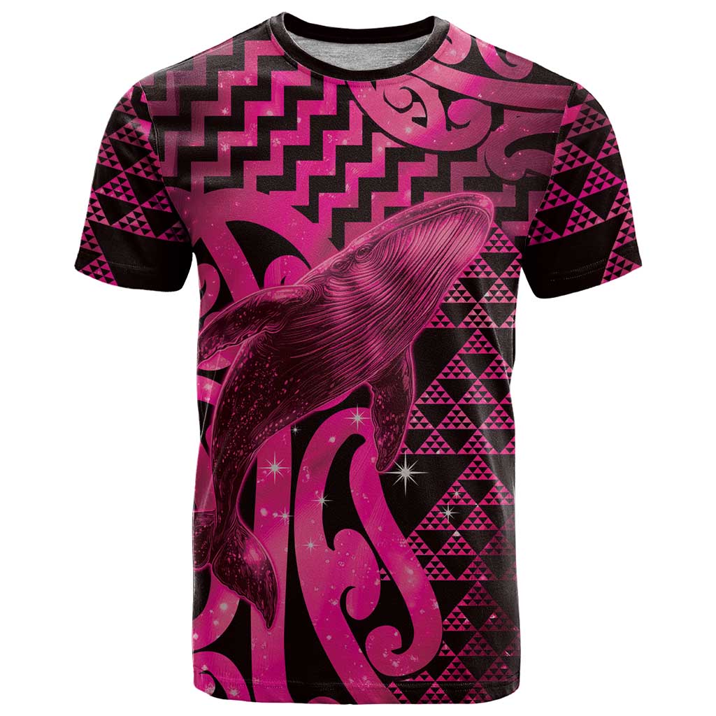 Humpback Whale Matariki New Zealand T Shirt NZ Maori Paikea Poutama Luxury Pink LT14 Pink - Polynesian Pride