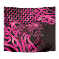 Humpback Whale Matariki New Zealand Tapestry NZ Maori Paikea Poutama Luxury Pink