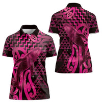 Humpback Whale Matariki New Zealand Women Polo Shirt NZ Maori Paikea Poutama Luxury Pink LT14 - Polynesian Pride