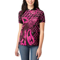 Humpback Whale Matariki New Zealand Women Polo Shirt NZ Maori Paikea Poutama Luxury Pink LT14 - Polynesian Pride