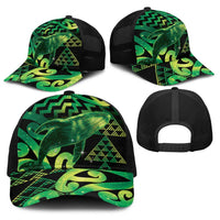 Humpback Whale Matariki New Zealand Baseball Net Cap NZ Maori Paikea Poutama Luxury Green