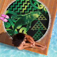 Humpback Whale Matariki New Zealand Beach Blanket NZ Maori Paikea Poutama Luxury Green