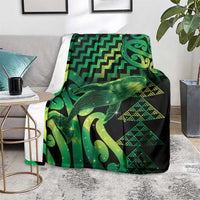 Humpback Whale Matariki New Zealand Blanket NZ Maori Paikea Poutama Luxury Green
