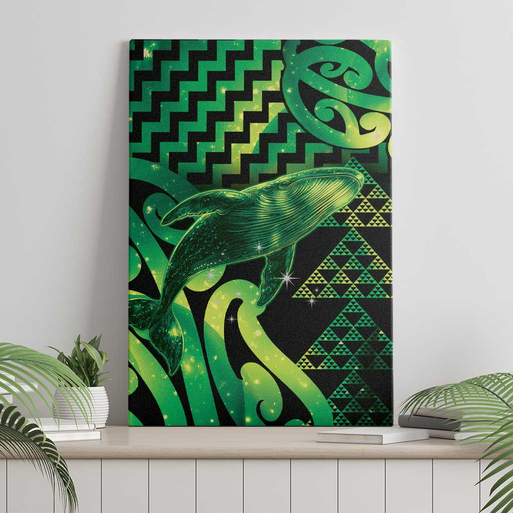 Humpback Whale Matariki New Zealand Canvas Wall Art NZ Maori Paikea Poutama Luxury Green