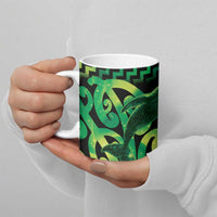 Humpback Whale Matariki New Zealand Ceramic Mug NZ Maori Paikea Poutama Luxury Green