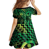 Humpback Whale Matariki New Zealand Family Matching Puletasi and Hawaiian Shirt NZ Maori Paikea Poutama Luxury Green LT14 - Polynesian Pride