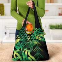 Humpback Whale Matariki New Zealand Grocery Bag NZ Maori Paikea Poutama Luxury Green
