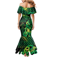 Humpback Whale Matariki New Zealand Mermaid Dress NZ Maori Paikea Poutama Luxury Green LT14 - Polynesian Pride