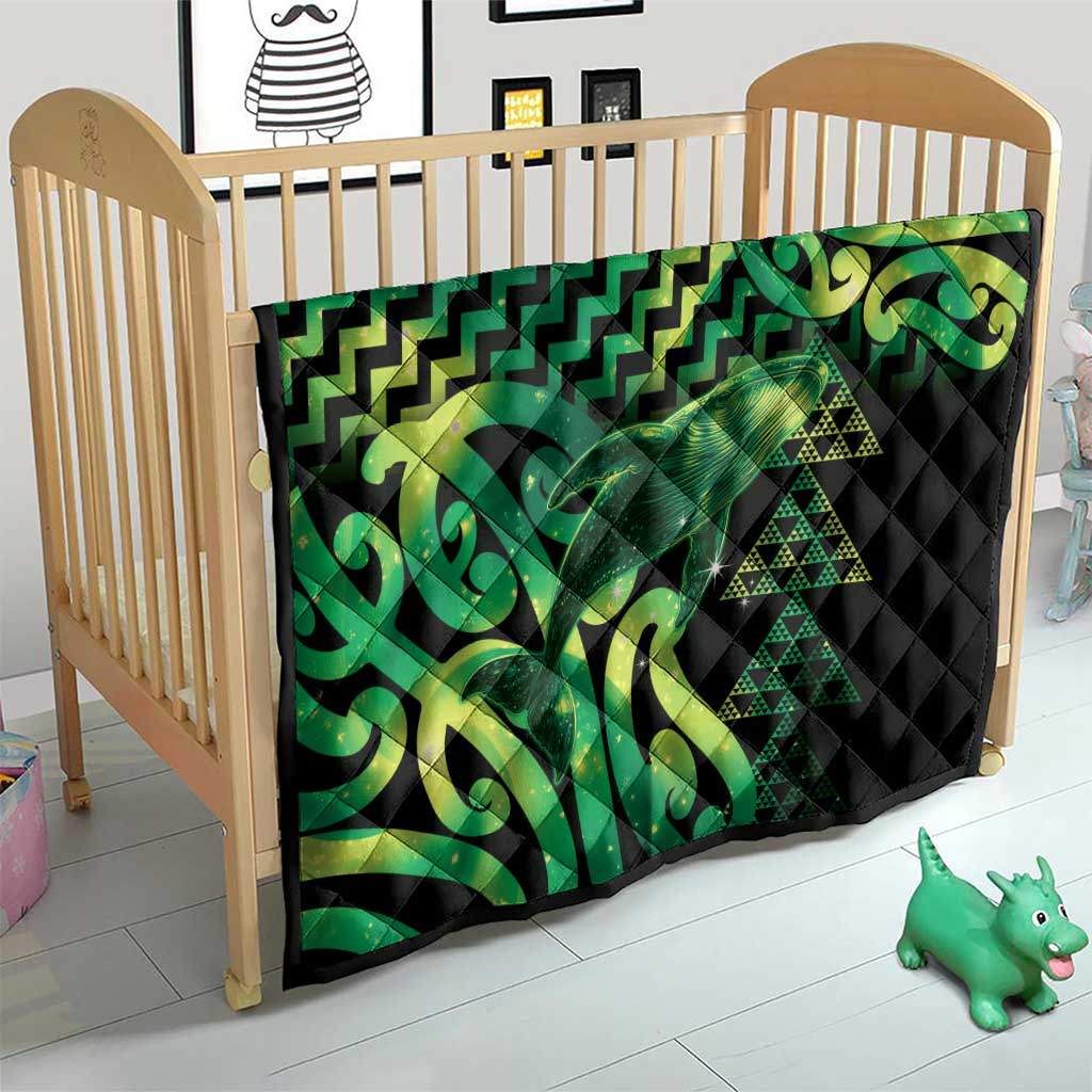 Humpback Whale Matariki New Zealand Quilt NZ Maori Paikea Poutama Luxury Green