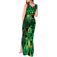 Humpback Whale Matariki New Zealand Tank Maxi Dress NZ Maori Paikea Poutama Luxury Green LT14 - Polynesian Pride