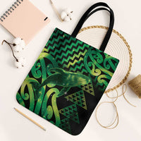 Humpback Whale Matariki New Zealand Tote Bag NZ Maori Paikea Poutama Luxury Green